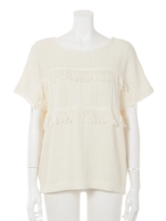 CALIFORNIA フリンジ ニット/O/WHT