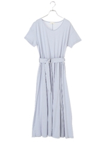 ・カットマキシワンピース/サックスブルー