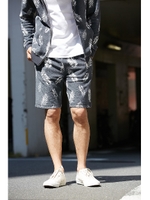 【AZUL by moussy】フェザー柄ショーツ/柄NVY