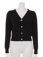 お花ボタンカーディガン/ピンク