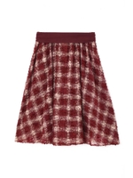 チェックオパールフレアースカート/ブラック(010)