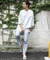 ノーカラーミリタリーコート