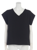 バックカシュクールチェーンパーツ付ブラウス/ブラック