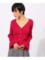 【洗える】パラシュートスリーブカーディガン/イエロー(032)