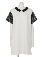 衿付きスターワンピ/ホワイト