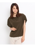 【洗える】袖コンシャスデシンブラウス/パープル(083)