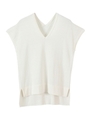 Vネックライトニット/ホワイト