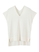 Vネックライトニット/ホワイト