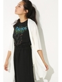 【AZUL by moussy】エコクール7分フレア袖ロングカーデ/O/WHT