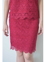 ケミカルレースタイトスカート/レッド(100)