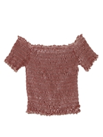 シャーリングベロアオフショルTOPS/PNK