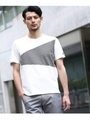 千鳥切替Tシャツ/ホワイト(102)