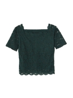 オフショル　レース　カットソー/グリーン(130)