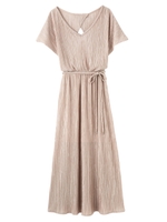 PEACH JOHN/プリーツマキシワンピ/グレー