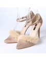 【EVOL】BABY PURE ファーセパレートパンプス BJ23243/ベージュスエード