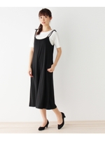 【セットアイテム】ストラップサロペット＋シンプルインナー/ブラック(019)