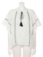 ラインエンブロイダリーBL/O/WHT