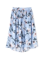 前後差ミドルフラワースカート/ブルー1(111)