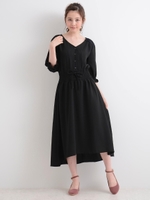 【WEB限定価格】コルセットベルト風デザインワンピ/D/ピンク