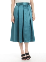 サテンミモレ丈スカート/R.ピンク