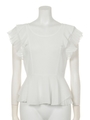 ダブルフリルシフォンTOP/WHT
