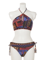 チョーカー付ハイネックビキニ/ピンク