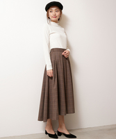 グレンチェックタックサーキュラーロングスカート