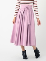 ベルト付ロングミモレスカート/ベージュ