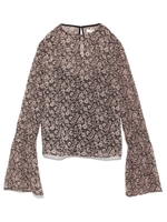 ロングカフスブラウス/BLK