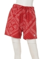 ペイズリー ショートパンツ/柄RED
