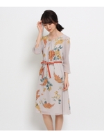 〔洗える〕カレンフラワーワンピース/ライトベージュ(151)