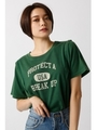 【AZUL by moussy】カレッジロゴ変形スリーブTEE [MOOK掲載]  97025/BEG