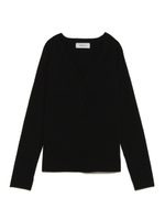 ハイゲージ短丈リブニット/BLK