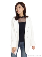 ビジュー付ニットカーディガン/オフホワイト