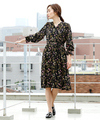 【期間限定】花柄カシュクールミディ丈ワンピース