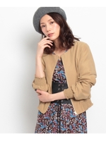 裾ギャザーノーカラージャケット/ラズベリーピンク(073)