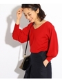 【WEB限定カラーあり】カシミヤ混Vネックニットプルオーバー/ワインレッド(063)