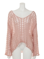 【anap mimpi】ザックリVネックニットトップス/ブラウン(015)