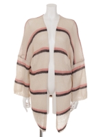 【anap mimpi】デザインボーダーユッタリニットトップス/D.GRY