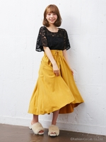 レースUPピーチイレヘム/スカート/カーキ