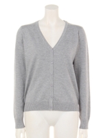 ハイゲージVネックニットカーディガン/アイボリー