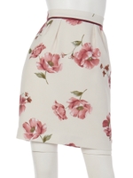 フラワープリントタイトスカート/ピンク