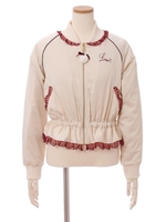 フリル刺繍ブルゾン/ピンク