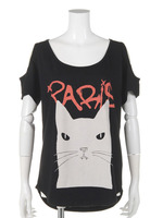 【JOYRICH】PARIS　CAT　SHOULDER　TEE　パリスキャットTEE