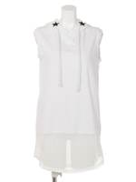 メッシュ切り替えインナーパーカー/ホワイト