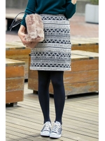 ジャガードボーダーミニスカート/ブラック(010)