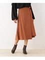 スエードライクラップ風スカート/キャメル(041)