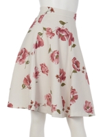 フラワープリントフレアスカート/ピンク