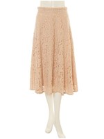 フラワーレースフレアスカート/ベージュ