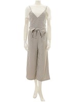 インナー付チェックオールインワン/ホワイト